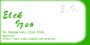 elek izso business card
