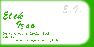 elek izso business card